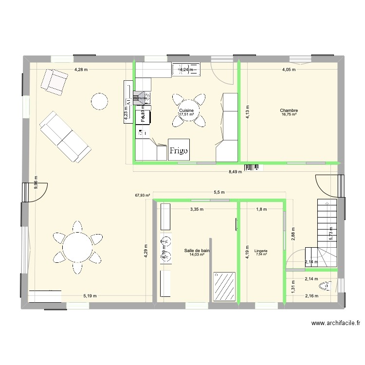Baylet 2. Plan de 5 pièces et 124 m2