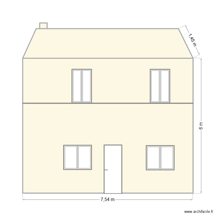 André Wilfried - ITE. Plan de 3 pièces et 54 m2