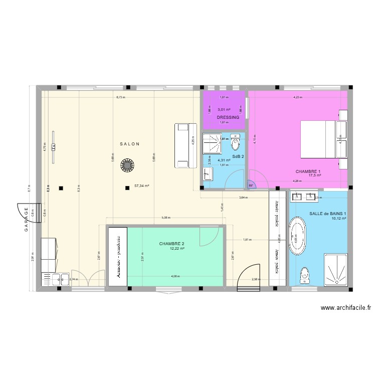 GAMBAIS 4. Plan de 6 pièces et 104 m2