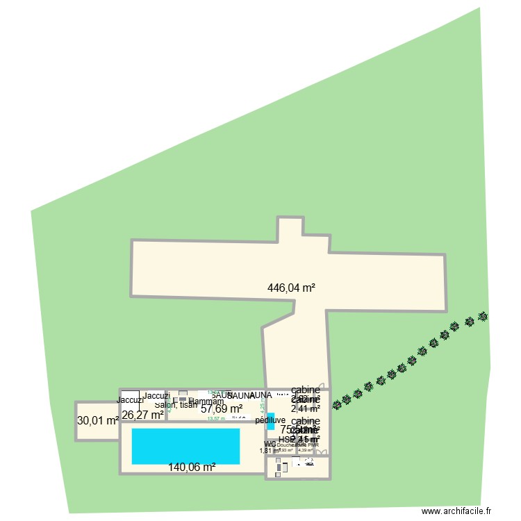 piscine siouville. Plan de 13 pièces et 798 m2