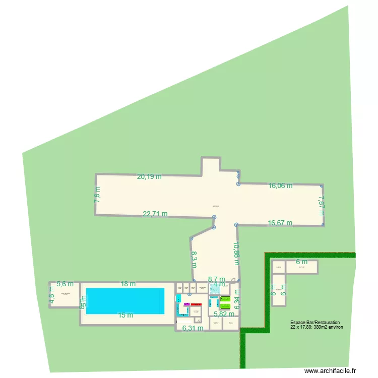 piscine siouville. Plan de 17  et 754 m²