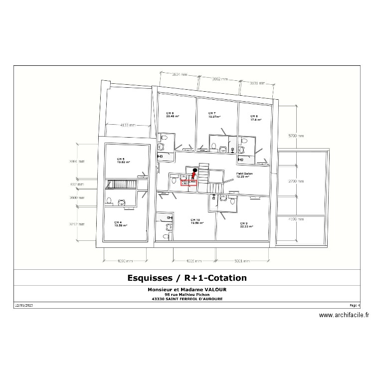 Maison Mélina SF R+1. Plan de 0 pièce et 0 m2