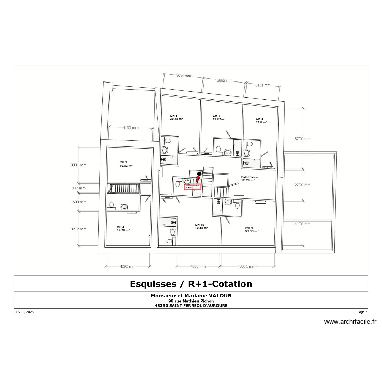 Maison M&eacute;lina SF R+1. Plan de 
