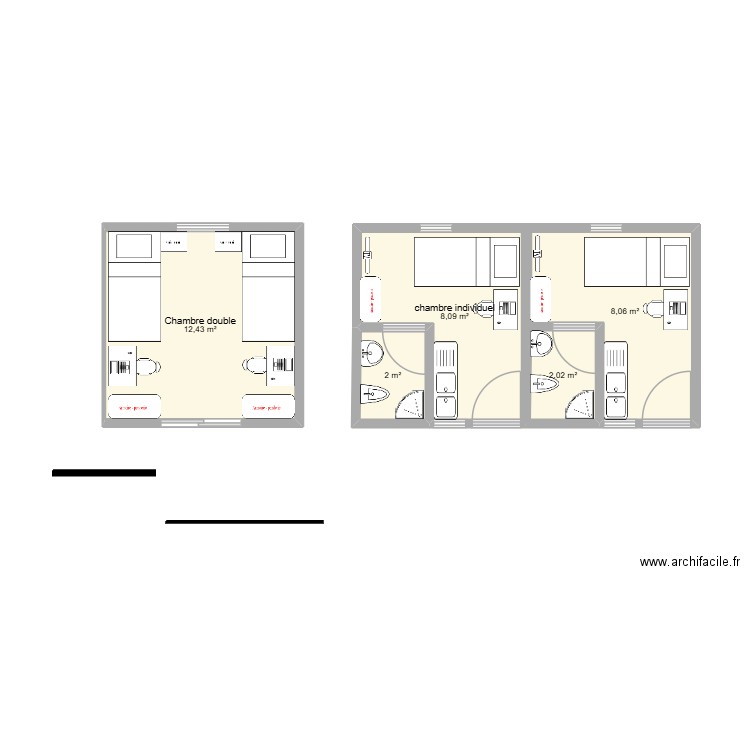MINI CITE DJANTE. Plan de 5 pièces et 33 m2