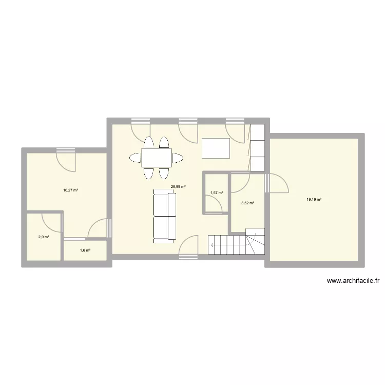Maison Proven&ccedil;ale. Plan de 7  et 68 m²