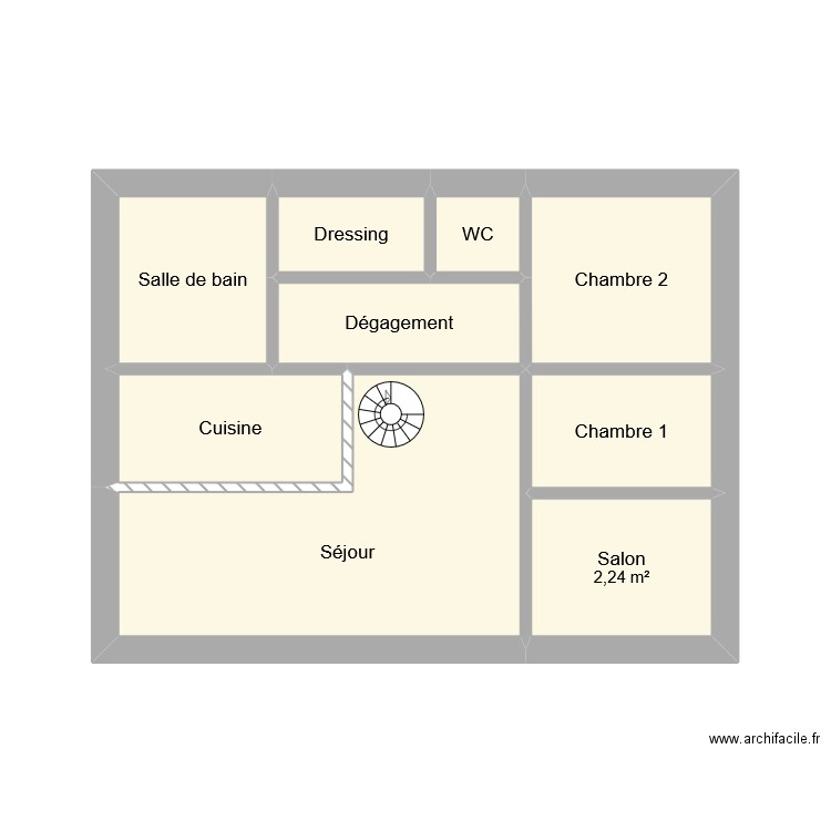 1013 plan rez-de-chaussée. Plan de 9 pièces et 22 m2
