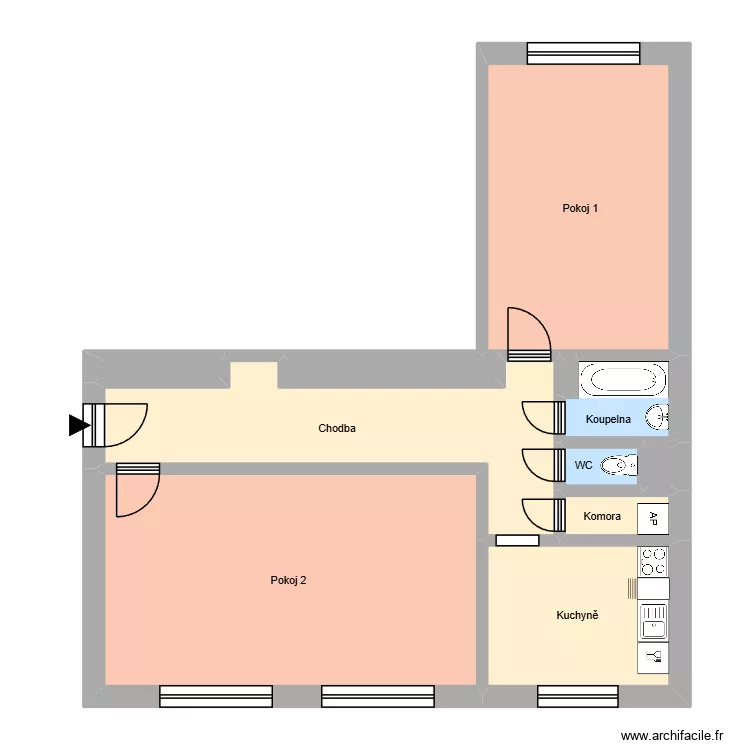 Na N&aacute;břež&iacute; 653, byt 6. Plan de 15  et 198 m²