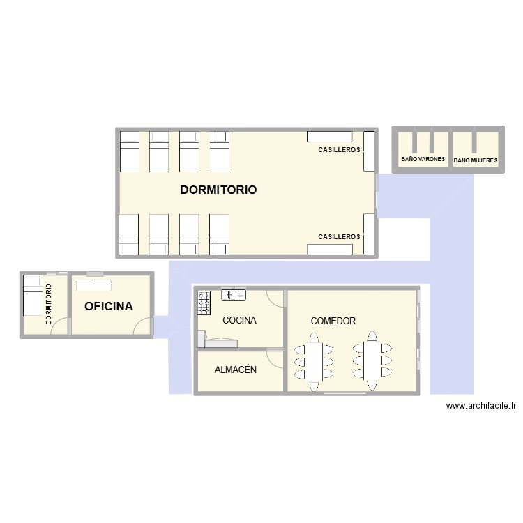 campamento recsiminer. Plan de 8 pièces et 138 m2