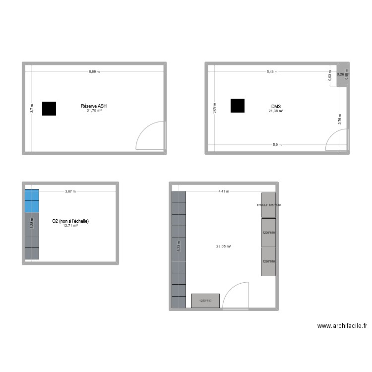 3ème prevotiere BG. Plan de 5 pièces et 79 m2