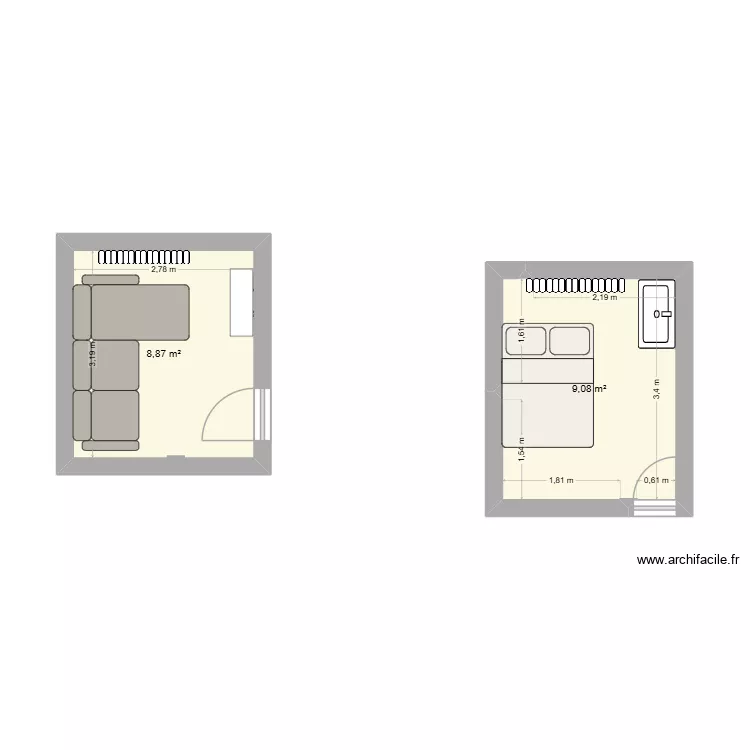 LA MARTINIERE. Plan de 2 et 18 m² LA MARTINIERE. Plan de 2 et 18 m²