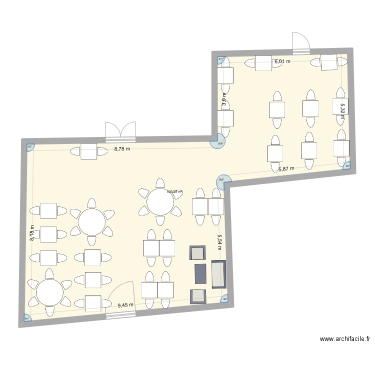 LE FRANCE. Plan de 1 pièce et 105 m2