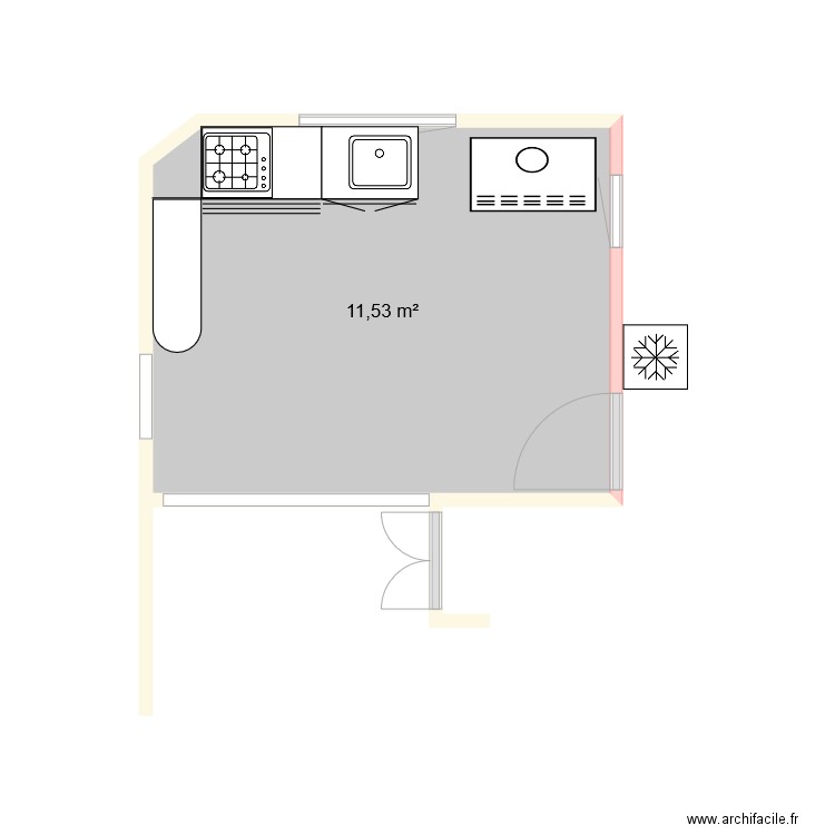 cuisine elssds version 3. Plan de 1 pièce et 12 m2