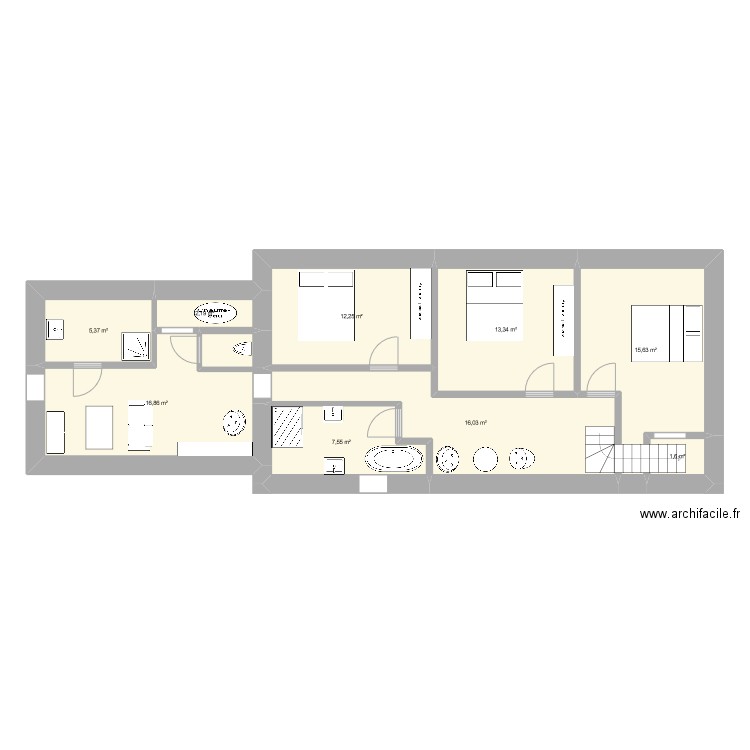 chambres. Plan de 0 pièce et 0 m2