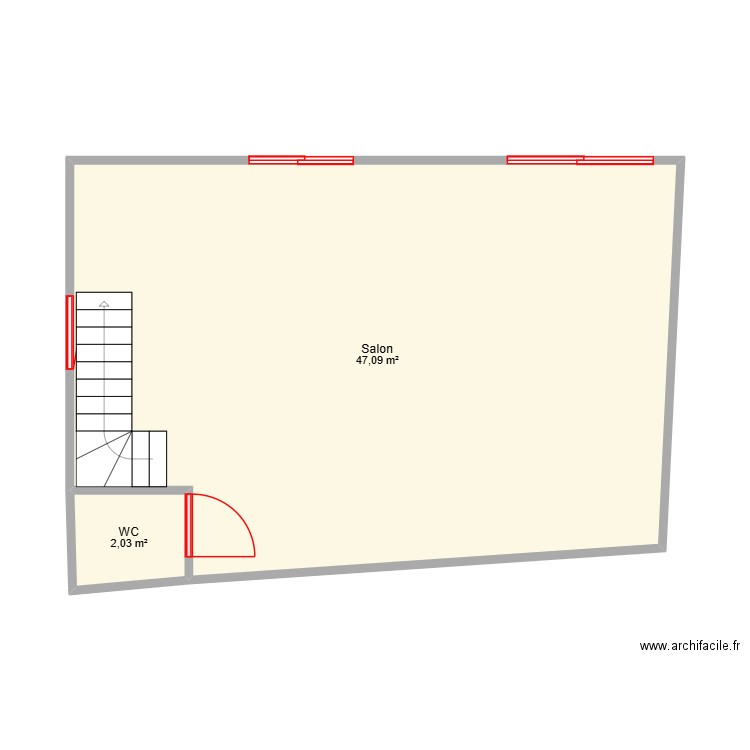 new plan 1. Plan de 2 pièces et 49 m2