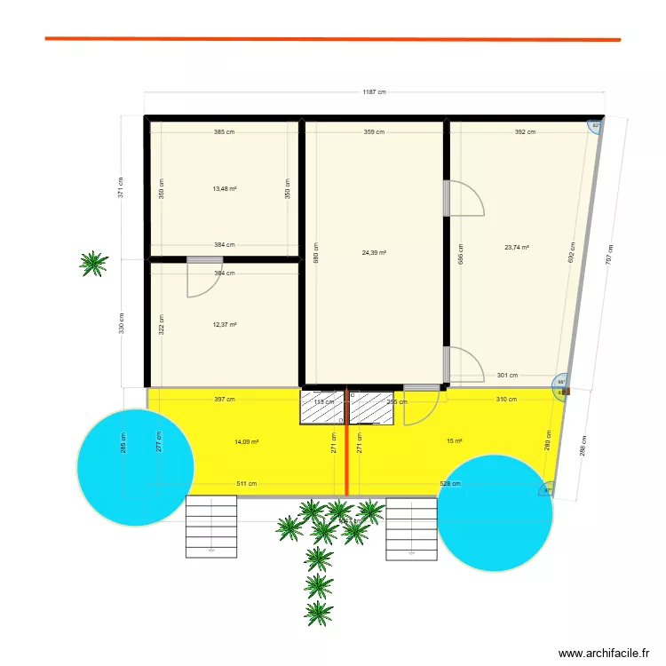 Popotte Steph 20 mars 26 ma&ccedil;on. Plan de 6  et 103 m²