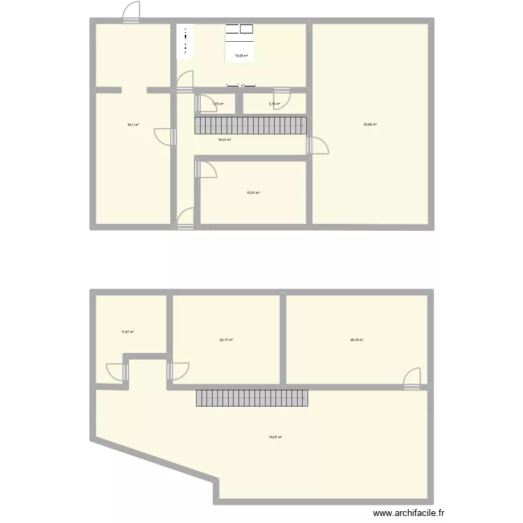 plan casa. Plan de 11 pièces et 282 m²