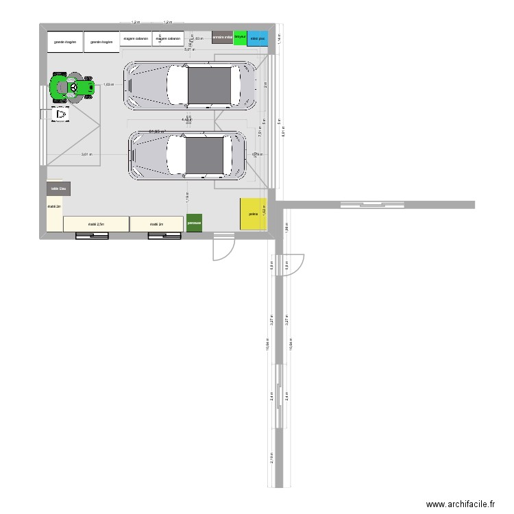 Beaumont. Plan de 1 pièce et 62 m2