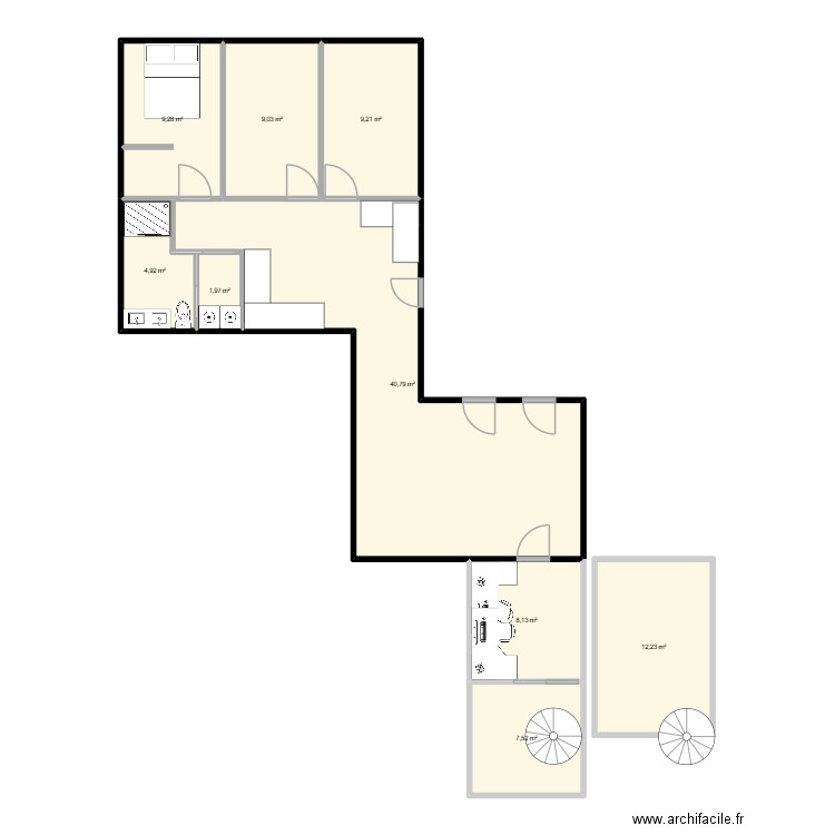 maison basett encore. Plan de 9 pièces et 103 m2