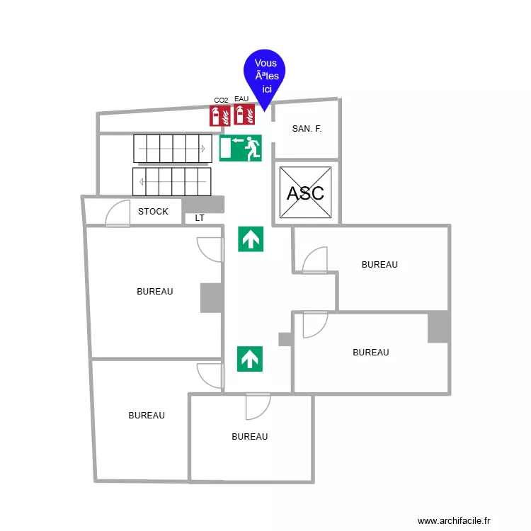 PLAN CIAS 1E ETAGE. Plan de 8 pièces et 26 m²