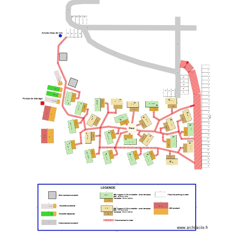 Colporteur - implantation 30 MH. Plan de 1 pièce et -1180 m2