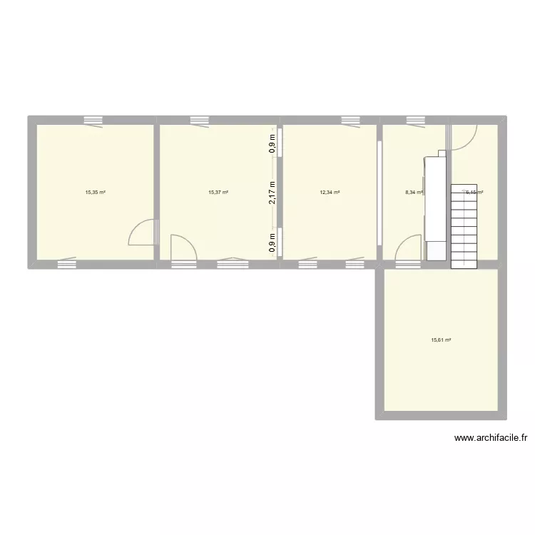 Maison d&eacute;part. Plan de 6 Pièces et 73 m²