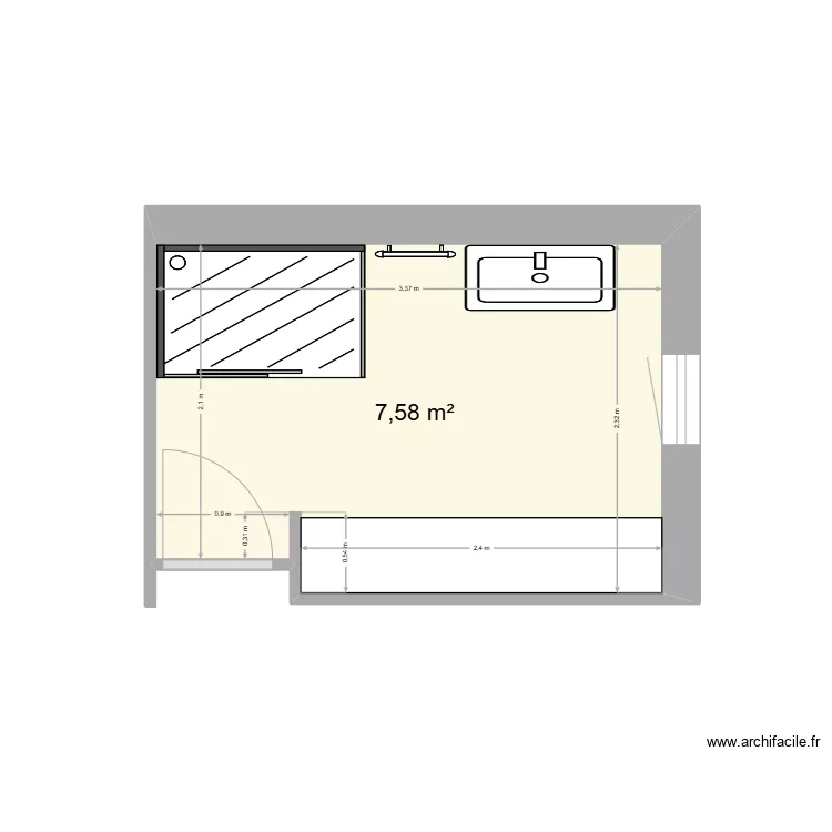 salle de bain. Plan de 