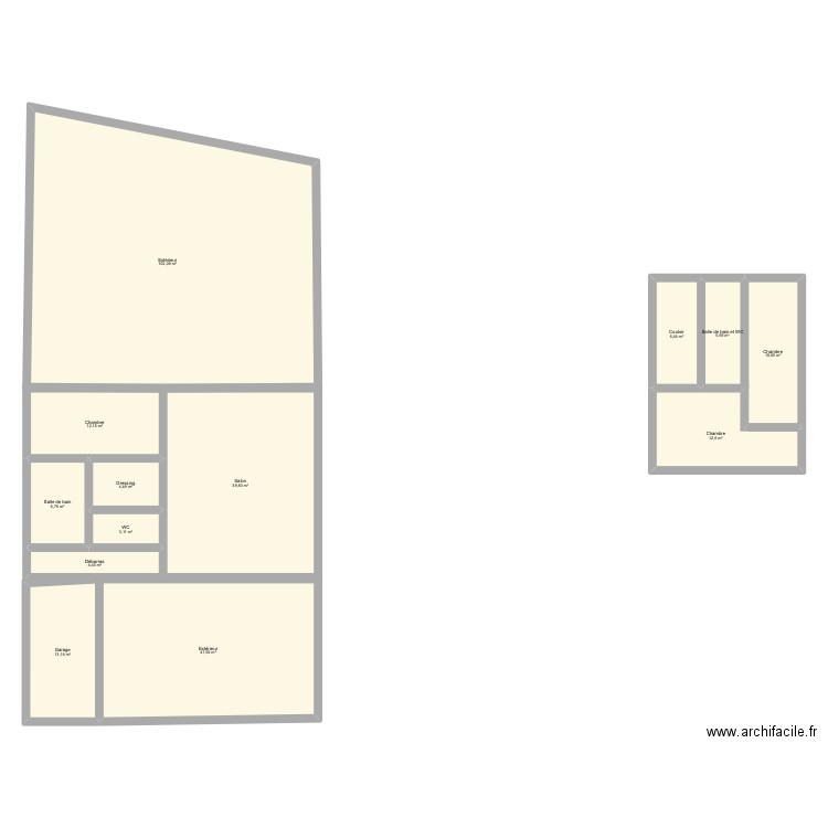 Maison vins. Plan de 13 pièces et 263 m2