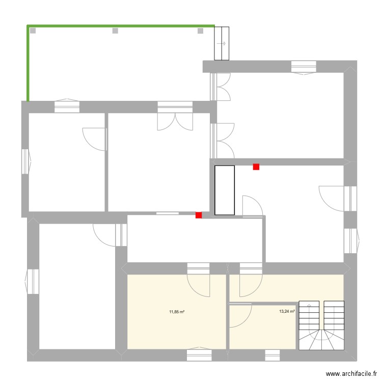 plan2. Plan de 2 pièces et 25 m2