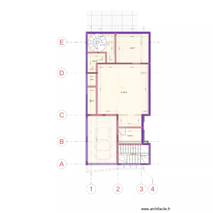 Superposé RDC - Référence. Plan de 9 et 70 m² Superposé RDC - Référence. Plan de 9 et 70 m²