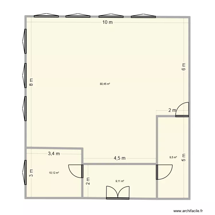 Croquis tour ts1. Plan de 4 Pièces et 109 m²