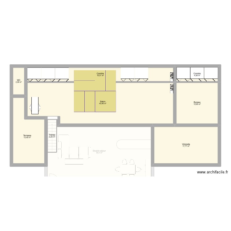 2024-test11. Plan de 19 pièces et 262 m2