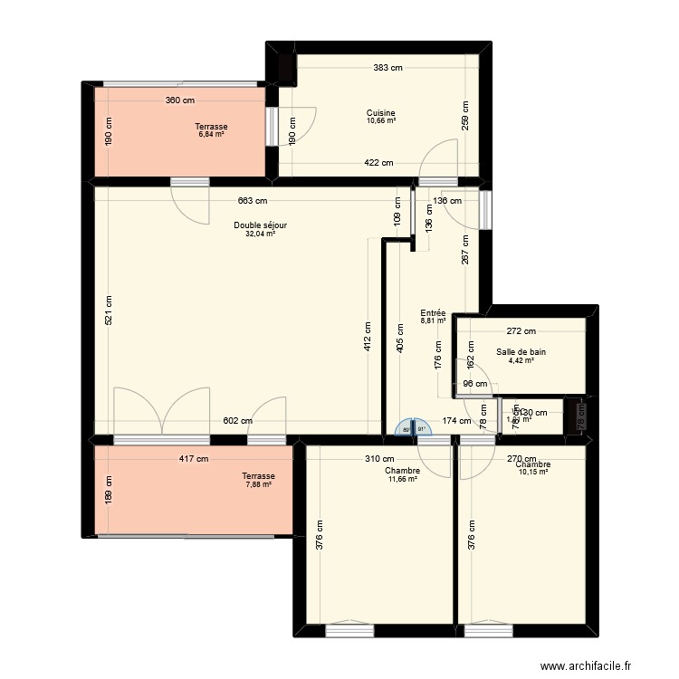 t3/4 hermes. Plan de 11 pièces et 94 m2