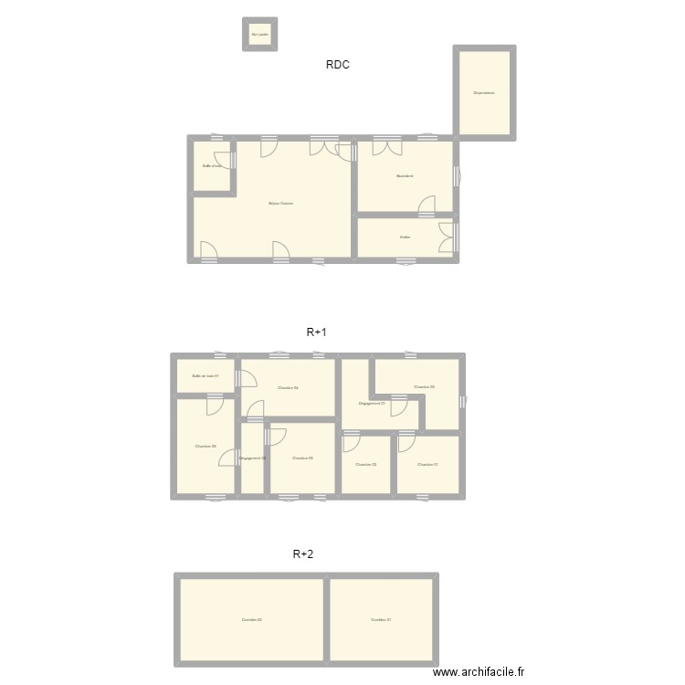 35060884. Plan de 17 pièces et 208 m2