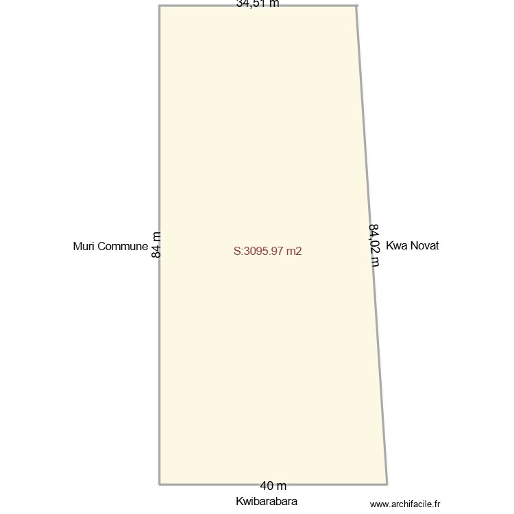 parcelle Rweza. Plan de 0 pièce et 0 m2