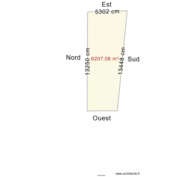 parcelle Rweza. Plan de 1  et 6207 m²