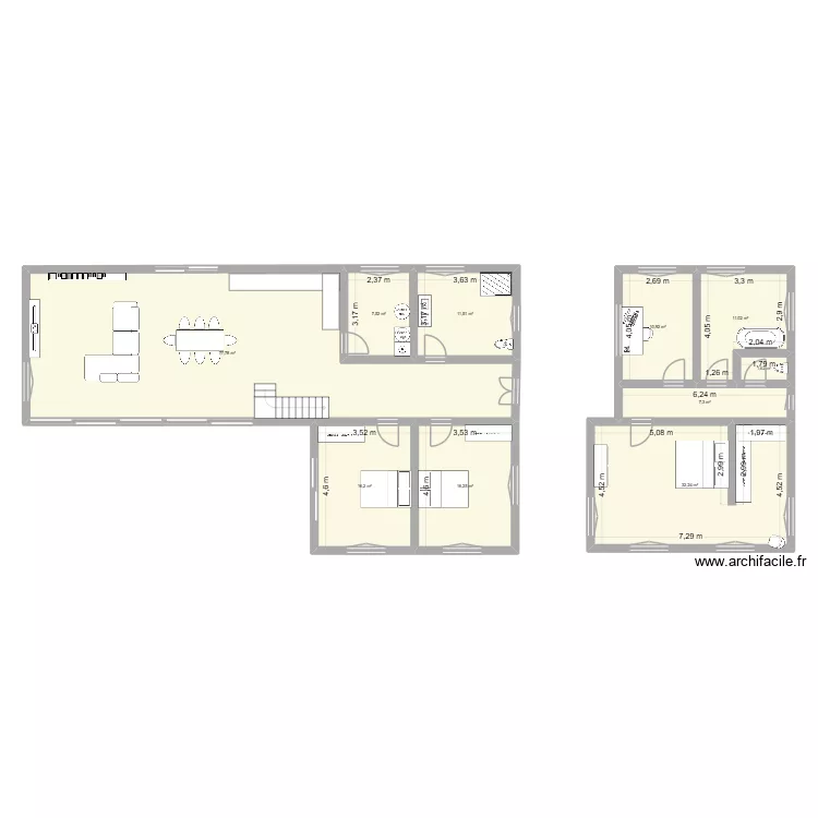 Dream House. Plan de 10  et 192 m²