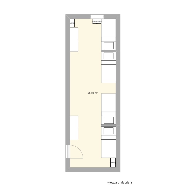 Chambre Miguel et Tessa. Plan de 0 pièce et 0 m2
