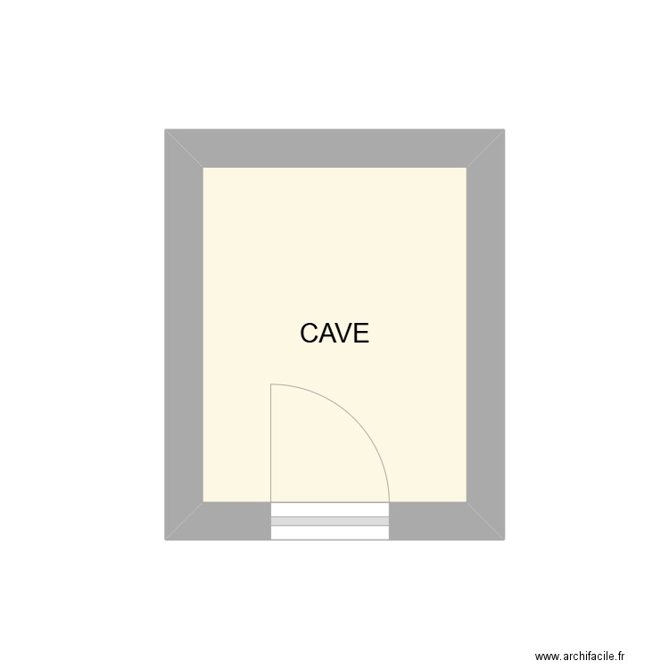 R - 1 / Cave - M. E. Martin. Plan de 1 pièce et 4 m2