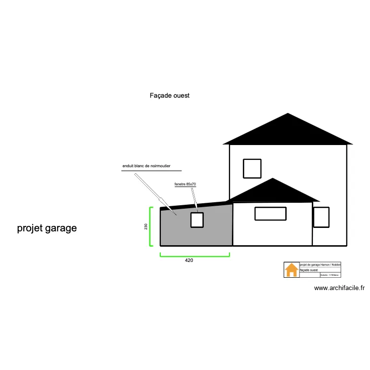 facade ouest. Plan de 