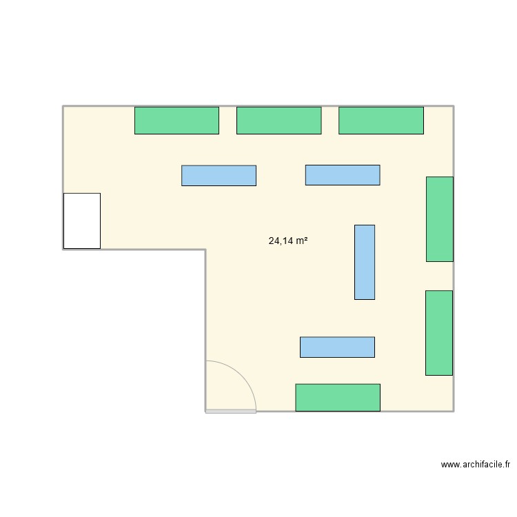 Plan Vestiaires Femmes. Plan de 1 pièce et 24 m2
