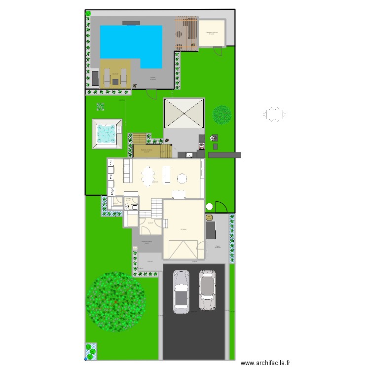 828 Madrigal extérieur spa 2025 87x87 final. Plan de 33 pièces et 588 m2