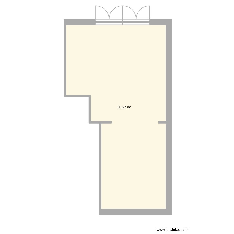 Plan métré OK. Plan de 1 pièce et 30 m2