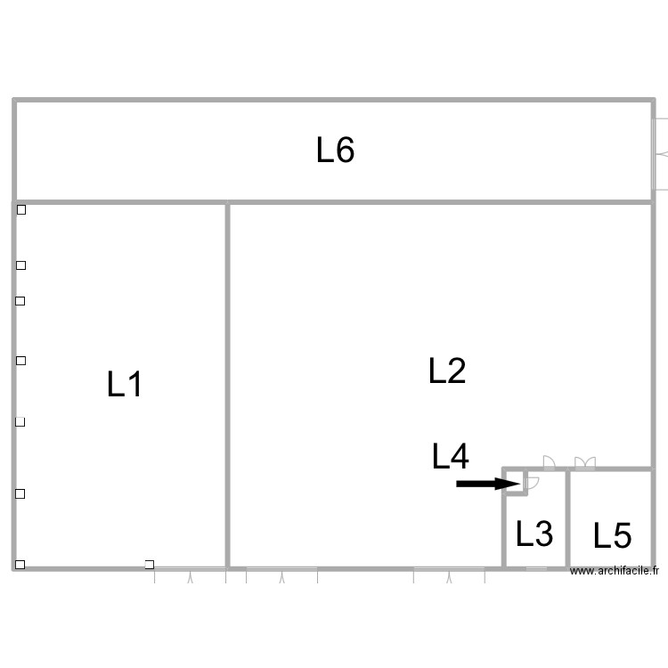 Emballage. Plan de 4 pièces et 1059 m2