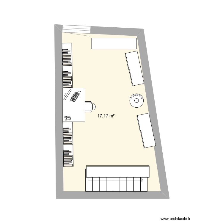 PLAN SALON. Plan de 1 pièce et 17 m2