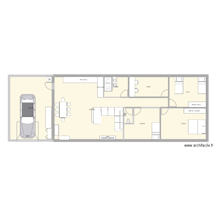 Maison 1. Plan de 7 pièces et 149 m2