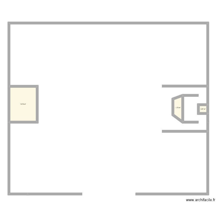 magasin basket. Plan de 3 pièces et 13 m2