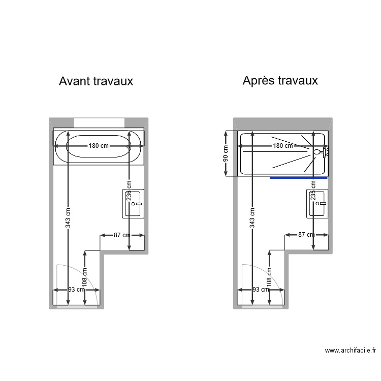 Sdb contamina. Plan de 0 pièce et 0 m2
