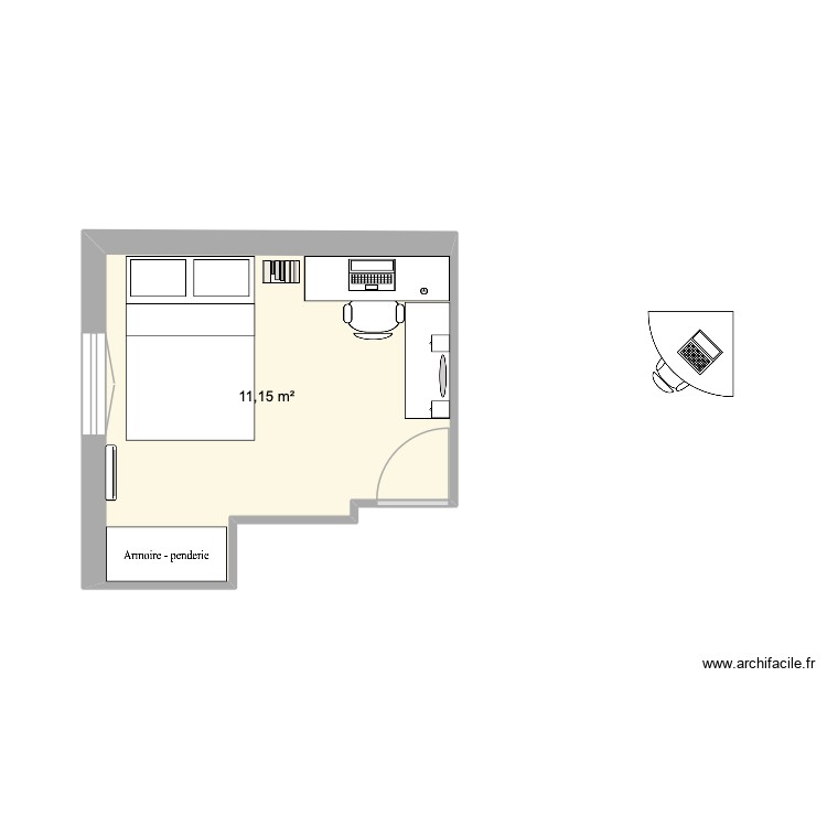 chambre. Plan de 0 pièce et 0 m2
