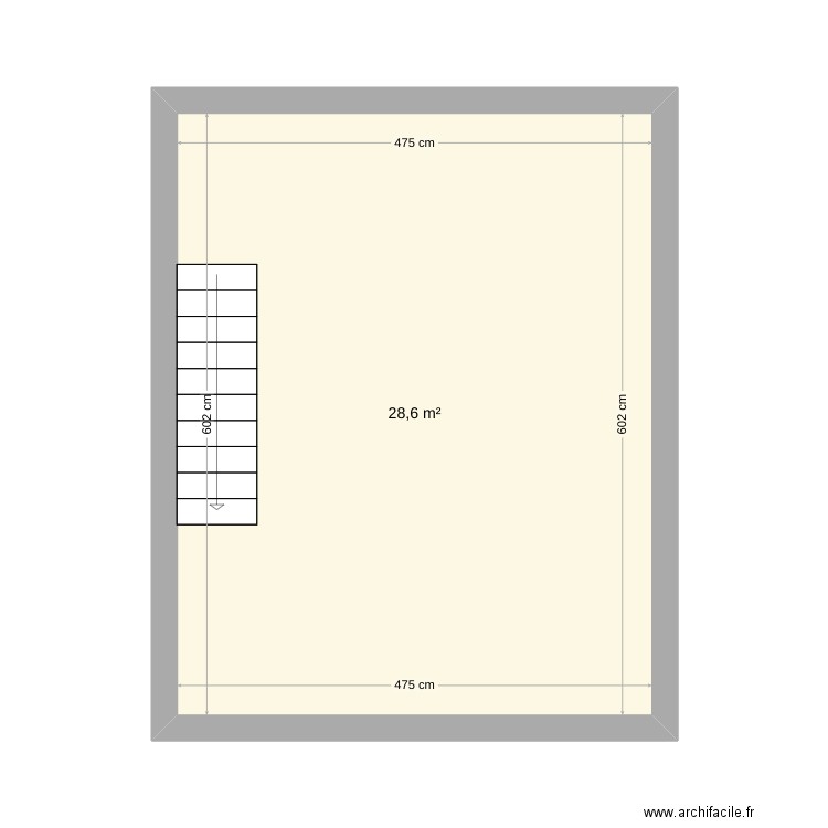 Tourville. Plan de 1 pièce et 29 m2