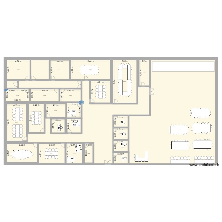 MODULE 1 ET 2. Plan de 23 pièces et 384 m2
